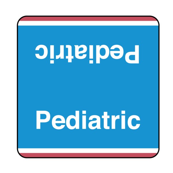 Nevs File Jacket Labels - Pediatric 1-7/8" x 1-7/8" White w/Red & Blue X-5402 - main